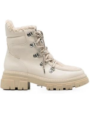 Mexx Botas Con Cordones Y Ribete De Pelo Artificial - Neutro