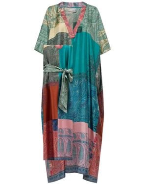 Pierre Louis Mascia Paisley-Print Patchwork Maxi Dress - Green