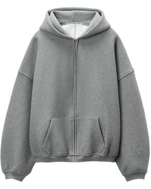 Alexander Wang Puff Logo Zip-Up Hoodie - Grey