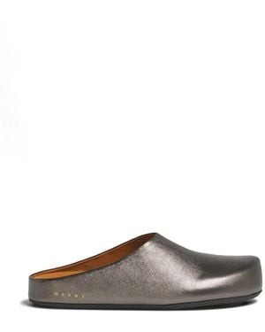 Marni Leather Fussbett Sabot - Grey