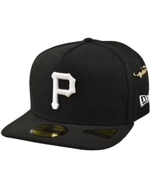 KTZ 59Fifty Pittsburgh Pirates Fitted Safety Pin Hat - Black