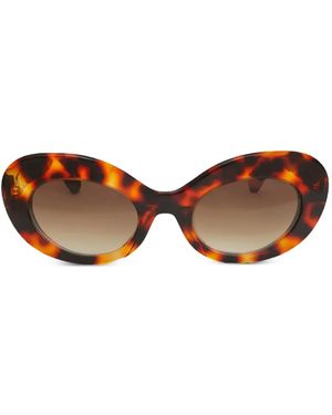 Rodebjer Sylvia Oval-Frame Tortoiseshell Sunglasses - Brown