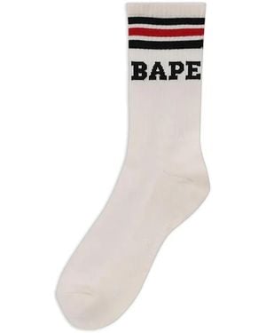 A Bathing Ape Stripe Socks - White