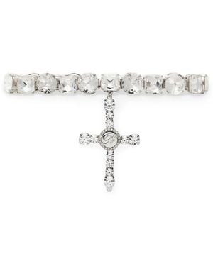 Blumarine Cross Choker - White