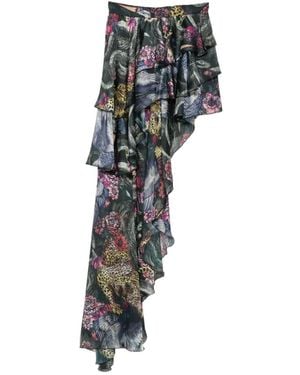 Just Cavalli Ruffled Asymmetric-Hem Skirt - Black