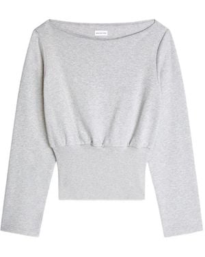 Dries Van Noten Boat-Neck Long-Sleeved Top - White
