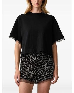 AllSaints Blouse Met Kanten Afwerking En Open Achterkant - Zwart