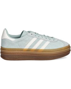 adidas Gazelle Stripes Platform Trainers - White