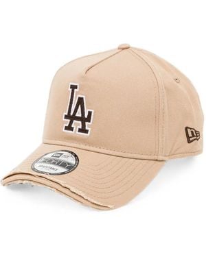 KTZ 9Forty Distressed-Effect Baseball Cap - Natural
