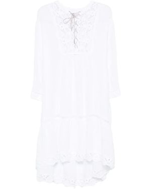 120% Lino Kleid aus Leinen - Weiß