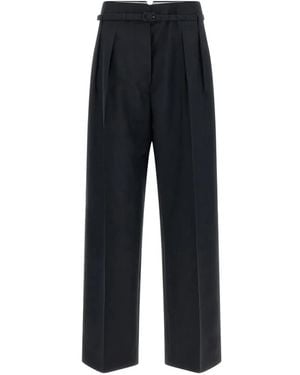 Prada Plissierte Hose Mit Gürtel - Blau
