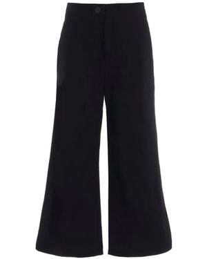 Yohji Yamamoto Wide-Leg Button-Detail Trousers - Black