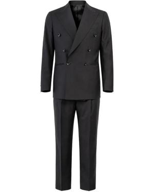 Franzese Collection Beckham Double-Breasted Suit - Black