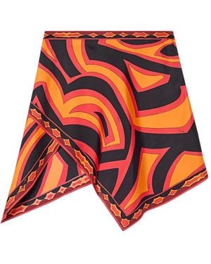 PUCCI Labirinto-Print Silk Scarf Skirt - White