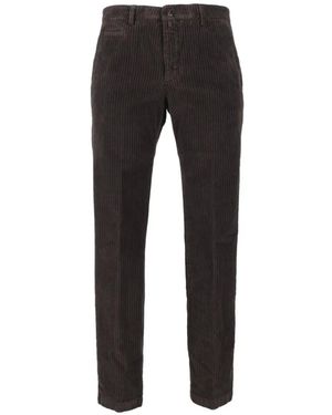 Briglia 1949 Corduroy-Effect Tapered Trousers - Black