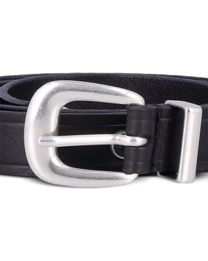 Fabrizio Mancini Norvegia Embossed-Buckle Leather Belt - White