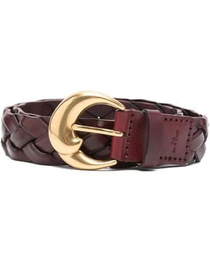 Etro Braided Leather Belt - Red