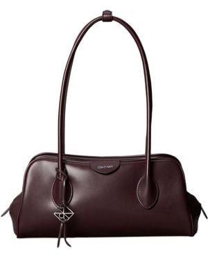 Calvin Klein Logo-Plaque Shoulder Bag - Purple
