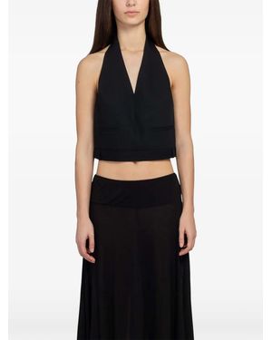 St. Agni Upside Down Halterneck Blouse - Black