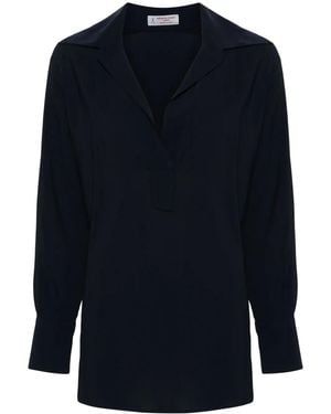 Alberto Biani V-Neck Blouse - Blue