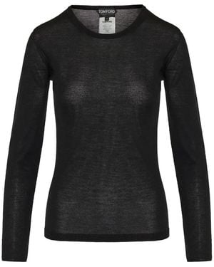 Tom Ford Fine-Knit Long-Sleeve T-Shirt - Black