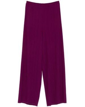 forte_forte Ribbed Wide-Leg Trousers - Purple