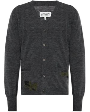 Maison Margiela Distressed-Effect V-Neck Cardigan - Black