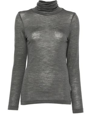Whyci Sweater Met Col - Grijs