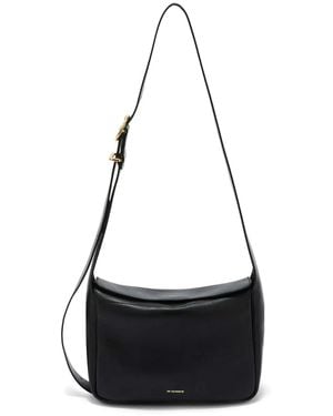 Jil Sander レザー ショルダーバッグ - ブラック