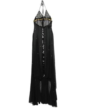 Siedres Vesina Sequin-Embellished Halter-Neck Maxi Dress - Black