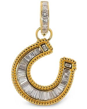 Buddha Mama Diamond Horseshoe Pendant - Metallic