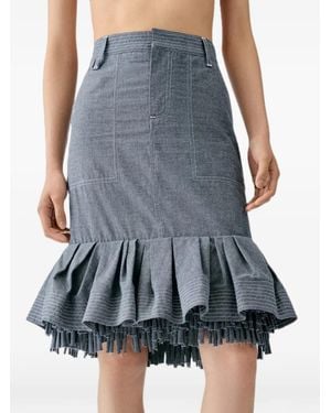 Jacquemus Ruffled Fringe-Trimmed Skirt - Blue