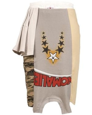 Anomalies Department Double-Waist Deconstructed Midi Skirt - White
