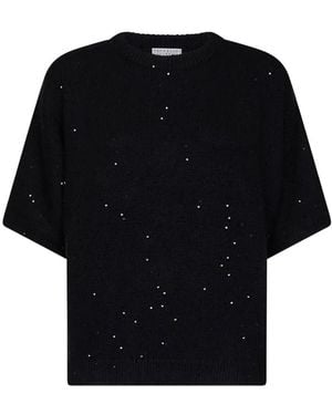 Brunello Cucinelli Pullover Mit Pailletten Und Kimono-Ärmeln - Schwarz