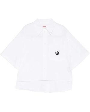KENZO Camisa Corta Con Parche Boke Flower - Blanco