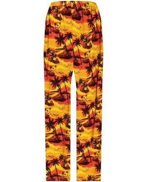 Balenciaga Pantalon À Imprimé Graphique - Orange