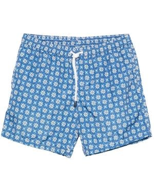 Barba Napoli Floral-Print Swim Shorts - Blue