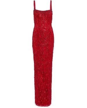 Jenny Packham Robe Longue À Ornements De Sequins - Rouge