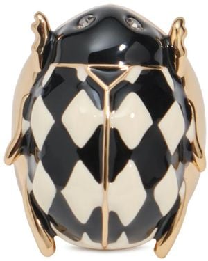 Bimba Y Lola Enamel Beetle Ring - Black