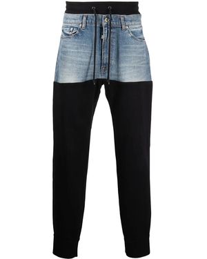 ROMEO HUNTE Patch-Work Track Trousers - Blue