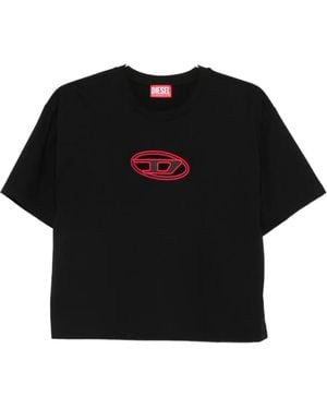 DIESEL Logo Crew-Neck Top - Black