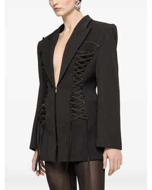 Nissa Lace-Up Blazer - Black