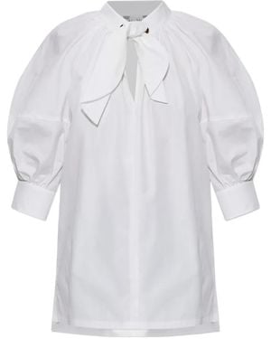 Max Mara Bow-Detail Puff-Sleeve Blouse - White