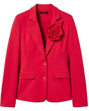 Twinset Floral-Appliqué Blazer - Red