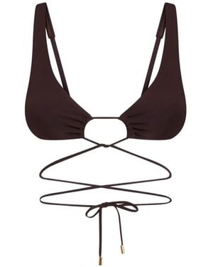 Moschino Wrap-Around Tie-Fastening Bikini Top - Brown