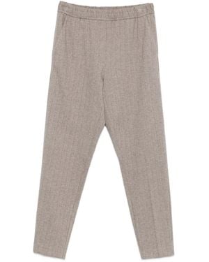 Le Tricot Perugia Hose mit Fischgrätenmuster - Grau