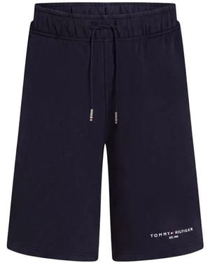 Tommy Hilfiger Logo-Print Drawstring Track Shorts - Blue