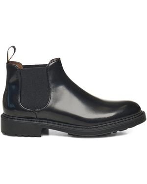 Doucal's Elastic-band Leather Boots - ブラック