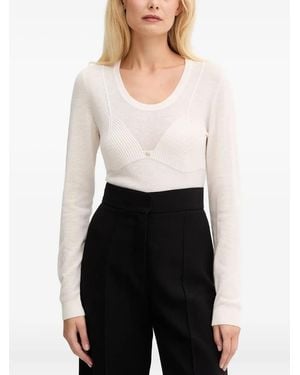 Elisabetta Franchi Ribbed Detail Knitwear - White