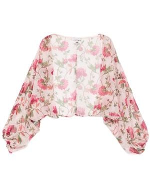 GIADA CURTI Chaqueta Con Motivo Floral - Rojo